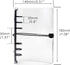 Clear A6 Binder with Elastic Band, 6 Black Rings Journal Planner, Thick PVC Notebook Cover for A6 Grid Paper Refills