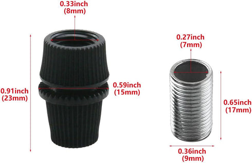 HJGarden 10PCS Lamp Head Lock Wire Buckle Screw DIY Power Cord Retainer Joint Black Chandelier Fitting Suitable