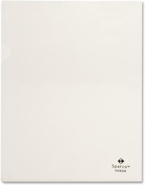 Transparent File Holders, Water Resistant, 11"x8-1/2", 10 per Pack, Clear Plastic