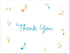 MyExpression.com 50 Pack Vibrant Music Notes Thank You Cards - in Blue, Green, and Orange