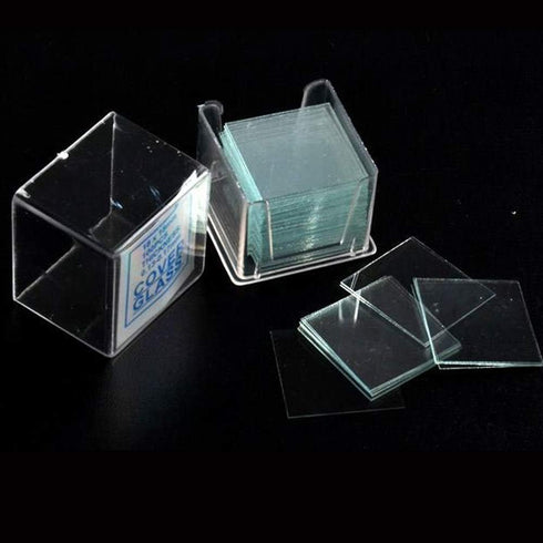 100PCS Clear Transparent Blank Microscope Slides and 100PCS Square Coverslips Cover Glass (22mm x 22mm)