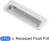 Recessed Flush Pull Handle (110x37x16mm), 2Pcs Plastic Rectangular Inset Hidden Handles for Cupboard Door Drawer