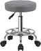KKTONER Round Rolling Stool Chair PU Leather Height Adjustable Swivel Drafting Work