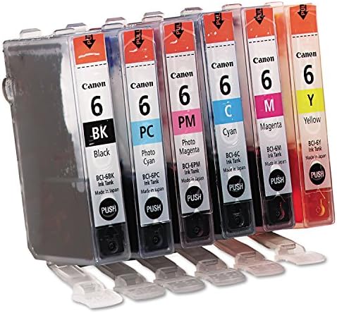 Canon BCI-6 6 Color Multi Pack, Compatible with iP8500, iP6000D, i9900, i9100, i960, i950, i900D, S9000, S900, S830D,