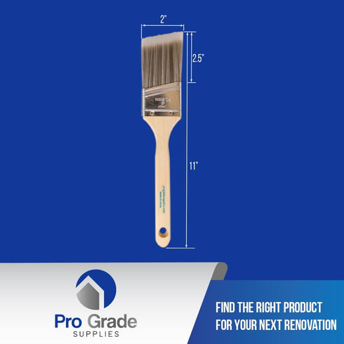 Pro Grade Paint Brush Set - 3-Pack - 2" Angle Brushes for All Latex and Oil Paints & Stains - Home Improvement - Interior & Exterior Use by Pro Grade