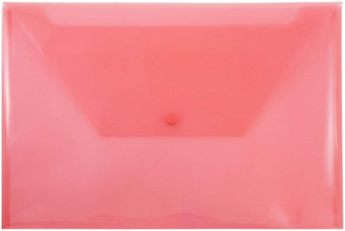 JAM PAPER Plastic Envelopes with Snap Closure - Assorted Colors - Legal Booklet - 9 3/4 x 14 1/2 - 6/Pack