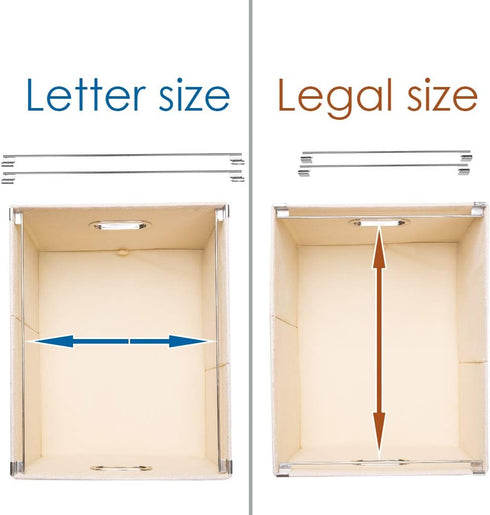 PRANDOM File Organizer Box - 1 Set of Collapsible Decorative Linen Storage with Lids for Letter/Legal Size, Light Grey