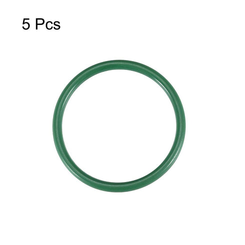 uxcell Fluorine Rubber O-Rings, 27mm OD 23mm ID 2mm Width FKM Seal Gasket, Green, Pack of 5