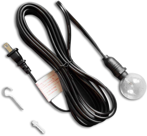 fantado 11FT Black Weatherproof Outdoor Pendant Light Lamp Cord Kit, E12 C7 Base
