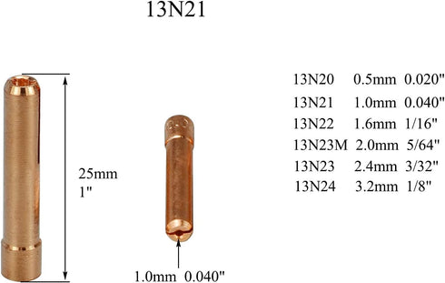 RIVERWELD TIG Collet Body Aluminium Cup, Assorted Sizes Fit PTA DB SR WP 9 20 25, 53pcs