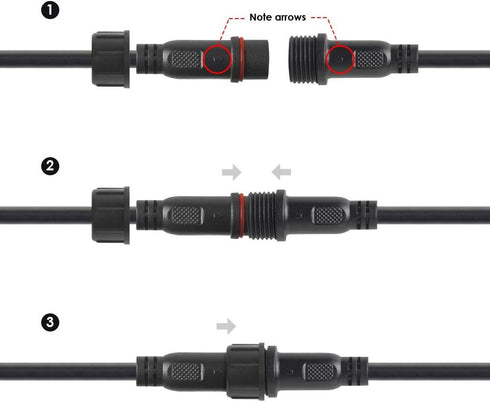 BTF-LIGHTING 4 Pin Electrical Connector 20AWG IP65 Male Female Connector 7.87in/20cm Extension Cable for LED Strip