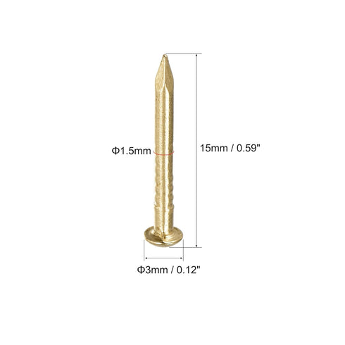 uxcell Small Tiny Brass Nails 1.5x15mm for DIY Decorative Pictures, 50pcs