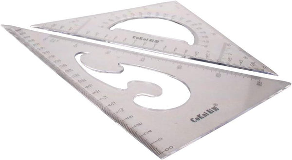 Utoolmart Large Triangle Ruler Set, 25cm Plastic Triangular Scale for Students, Architects, Engineers
