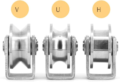 Chiloskit Sliding Gate 304 Stainless Steel Roller Wheel Bearings, 2 inch U Groove Pulley Wheels for Swing/Sliding Gate