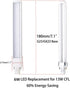 2 Pack 6W 2 Pin GX23 LED Horizontal PL Light Bulb, Warm White 3000K, 13W CFL Equivalent, PLS-13W Replacement