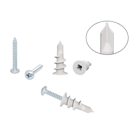 Self Drilling Drywall Plastic Anchors with Screws - 100 Pieces (50 Pairs) Expansion Screws
