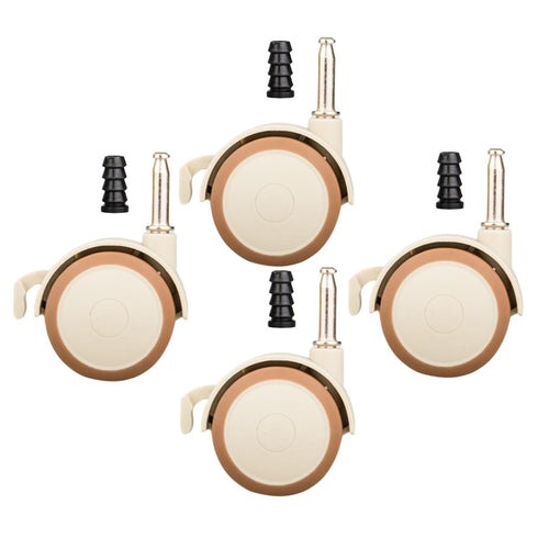 Zerodeko 4pcs Stem Swivel Casters with Brake Silent Rubber Furniture Wheels Replacement