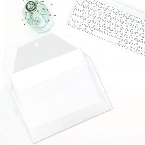 JAM PAPER Plastic Envelopes with Snap Closure - Legal Booklet - Clear - 12/Pack
