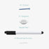 Navaris Frameless Magnetic White Glass Board for Wall - 16" x 24" for Home, Office, Kitchen, School - Includes 5