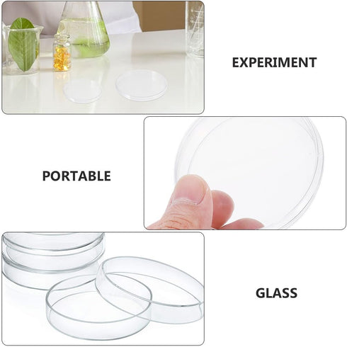 5Pcs Glass Petri Dishes, High Borosilicate Glass Cell Culture Dishes, Lab Supplies 60mm