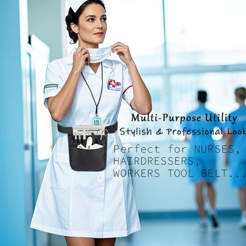 ccotikosee Waitress Apron with Pocket, Server Work Tools Waist Bag, Adjustable Utility Belt for Nurse, Hair Stylists