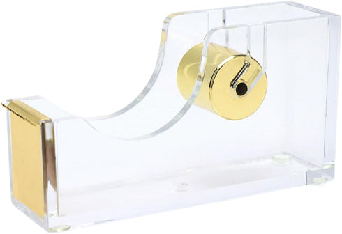 NatSumeBasics Pure Gold Acrylic Tape Dispenser for Washi Tapes, Aesthetic Office School Supplies