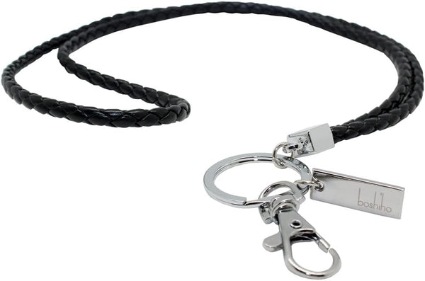 boshiho Office Lanyard, PU Leather Necklace Lanyard with Strong Clip, Keychain for Keys, ID Badge Holder, USB or Cell