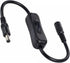 PLCPDM DC5.5x2.1/2.5mm Male to Female Power Extension Cable Cord with Switch-Button for Routers LED Lights