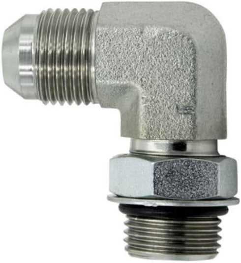 1/4" JIC Male x #6 SAE/ORB Male Corner/Elbow Hydraulic Adapter Fitting (5-PACK) | 6801-04-06 by Discount Hydraulic Hose.com