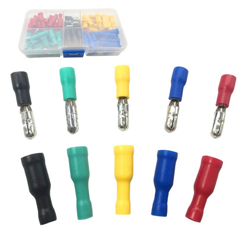 Bullet Butt Connectors - Sopoby 100pcs Assorted Insulated Female & Male Crimp Wire Terminals