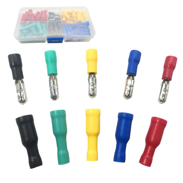 Bullet Butt Connectors - Sopoby 100pcs Assorted Insulated Female & Male Crimp Wire Terminals