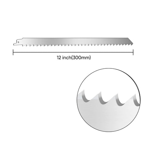 Generic 12" 3TPI 4PCS Stainless Steel Reciprocating Saw Blades for Meat Blade Kit for Wood Pruning