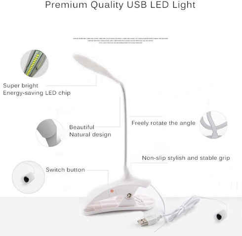 anso USB Rechargeable Clip-on Desk Lamp - LED Light in Blue