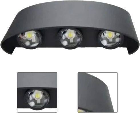 HISEEINLABEL 6 6W Modern LED Waterproof Exterior Wall Lamp, Outdoor Wall Light LED Wall Lights LEDs Wall Sconce Up Down