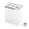 80ml Glass Clear Test Tubes with Screw Caps and Plastic Stoppers, Leak-Proof Flat Test Tubes (12PCS)