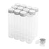 80ml Glass Clear Test Tubes with Screw Caps and Plastic Stoppers, Leak-Proof Flat Test Tubes (12PCS)