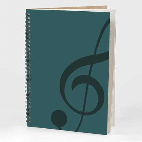 MAXCURY Blank Sheet Music Composition Manuscript Staff Paper, Black, 100 Pages, 26x19cm, Water Blue/Ocean Blue