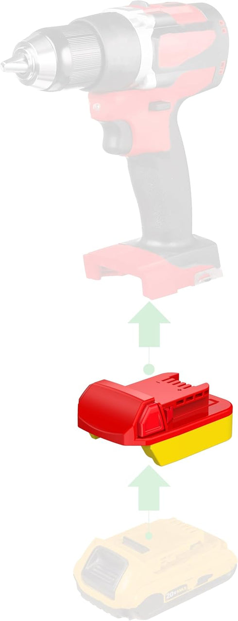Adapter for All Milwaukee M18 Tools, Compatible with DeWalt 20V MAX Batteries for Power Supply (No Charge Function)