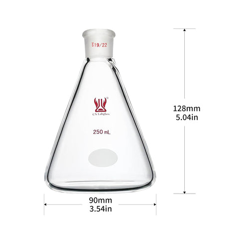 250ml 19/22 Erlenmeyer Flask with Standard Taper Outer Joint, Borosilicate Glass, Chemistry Lab Glassware