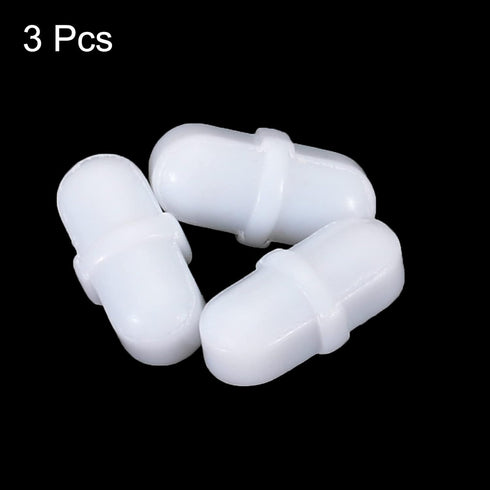 MECCANIXITY Magnetic Stirrer Mixer Stir Bar Rod 10mm/0.39" White PTFE Coating Magnet for Laboratory, 3Pcs