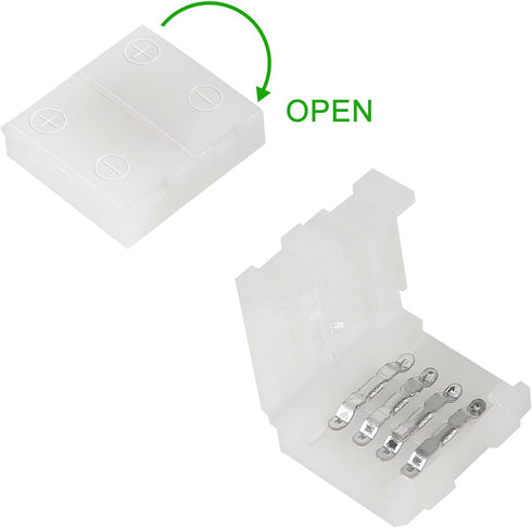 DORHEA 12Pcs 4 10mm/0.39in 5050 LED Strip Connectors Pin Connector Wide LED Tape Light Clips Lights Adapter Connectors