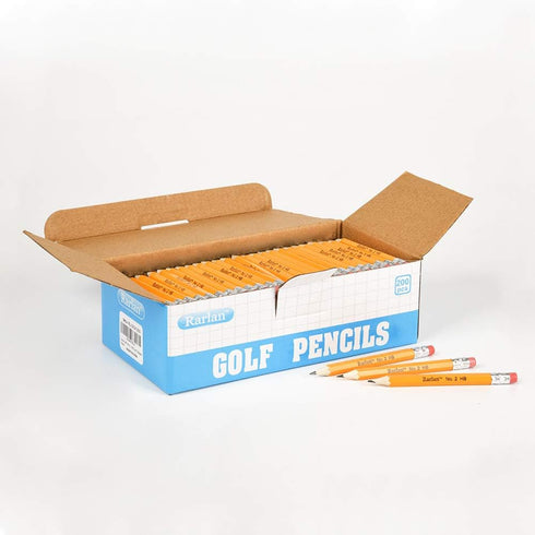 Golf Pencils with Erasers, 2 HB, Pre-Sharpened, 200 Count Bulk Pack by Rarlan