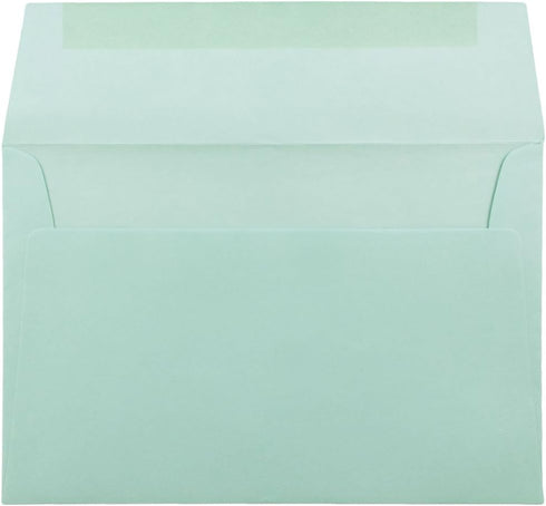 JAM PAPER A9 Premium Invitation Envelopes, 5 3/4 x 8 3/4, Aqua Blue, 50/Pack