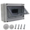 Distribution Protection Box with DIN Rail, IP65 ABS Transparent Cover, 8 Way Power MCB Distribution Box for Indoor