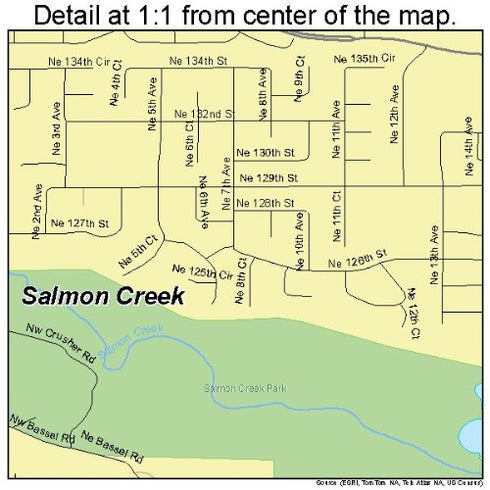 Large Printed Wall Map of Salmon Creek, WA - Perfect for Home Display