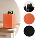 Pen Pencil Holder Cup Container, PU Leather Desk Organizer for Office Home School (Orange, 3.54" x 3.54" x 4.72")