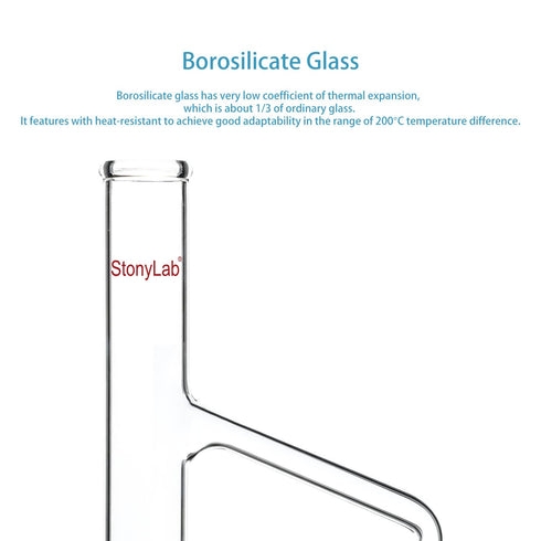 stonylab Thiele Melting Point Tube, Borosilicate Glass Measuring Point Lab Melting Point Tube, Triangle Shape, 150 mm