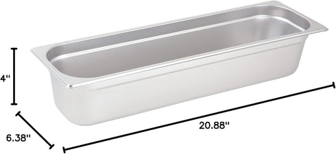 Winco Half Size (Long) 4" Deep Metal Food Pan, Anti-Jam, 22 Gauge
