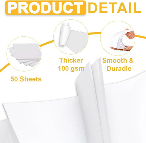 A4 (8.3"x 11.7") 28lb Bond/100gsm, 50 Sheets/100 Premium Printer Paper, Blank Copy Paper, Unpunched, Blank Papers