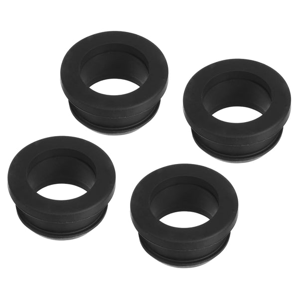 MECCANIXITY 4Pcs Snap Rubber Grommet Hole Plug, Anti-Scratch Seal for Electrical Box, 25mm Mount Dia, Black